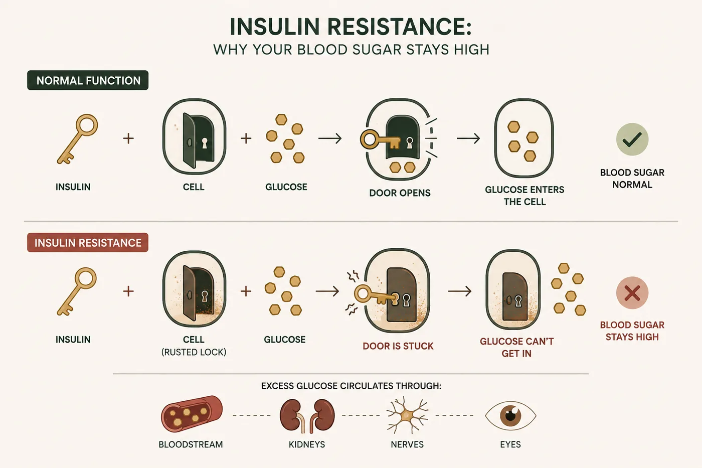 Diagram explaining insulin resistance