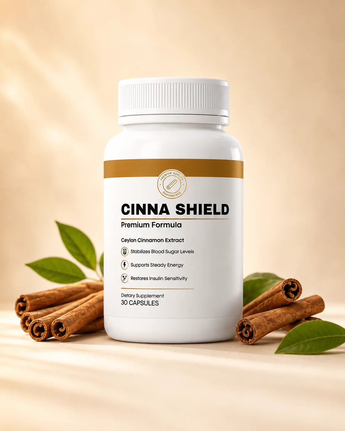 Cinna Shield bottle, 30 capsules of Ceylon cinnamon extract